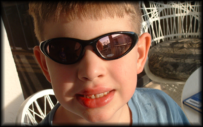 Tyler chilling out on Sanibel Island in 2006